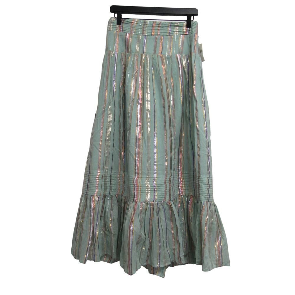 NEW Anthropologie Women Small Audriana Shimmer Maxi Skirt - Picture 2 of 6